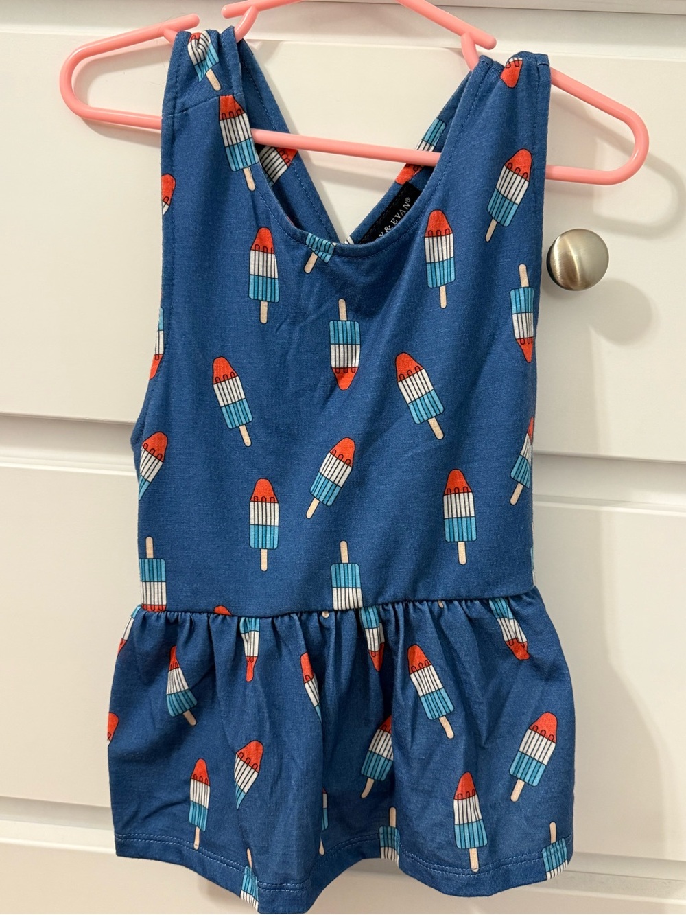 Andy & Evan Blue Tank with Red, White and Aqua Popsicle Print